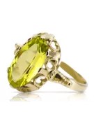 14-кв Желтое золото Желтый перидот Кольцо Винтаж изделия vrc134y